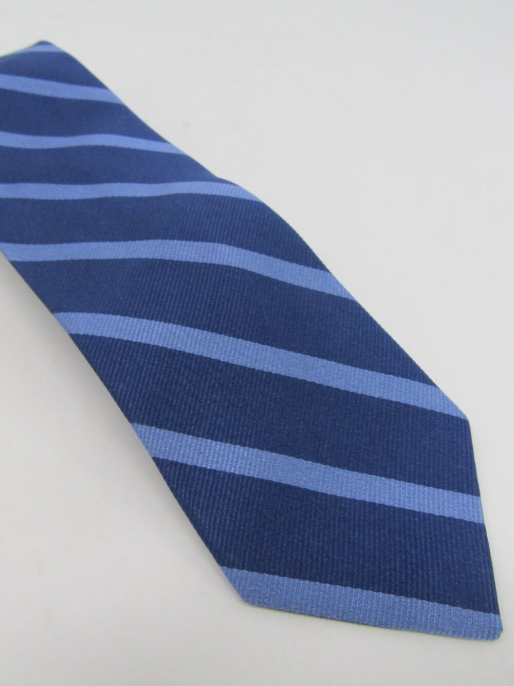 J.Crew Men's Blue Tone-on-Tone Diagonal Stripe 100% Silk Tie Necktie Classic